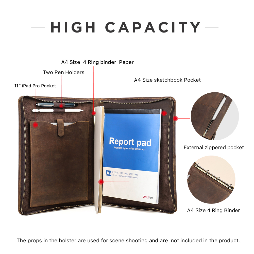 Luxury Retro A4 Cowhide Busine - đánh giá và giá Binder A4 Lever