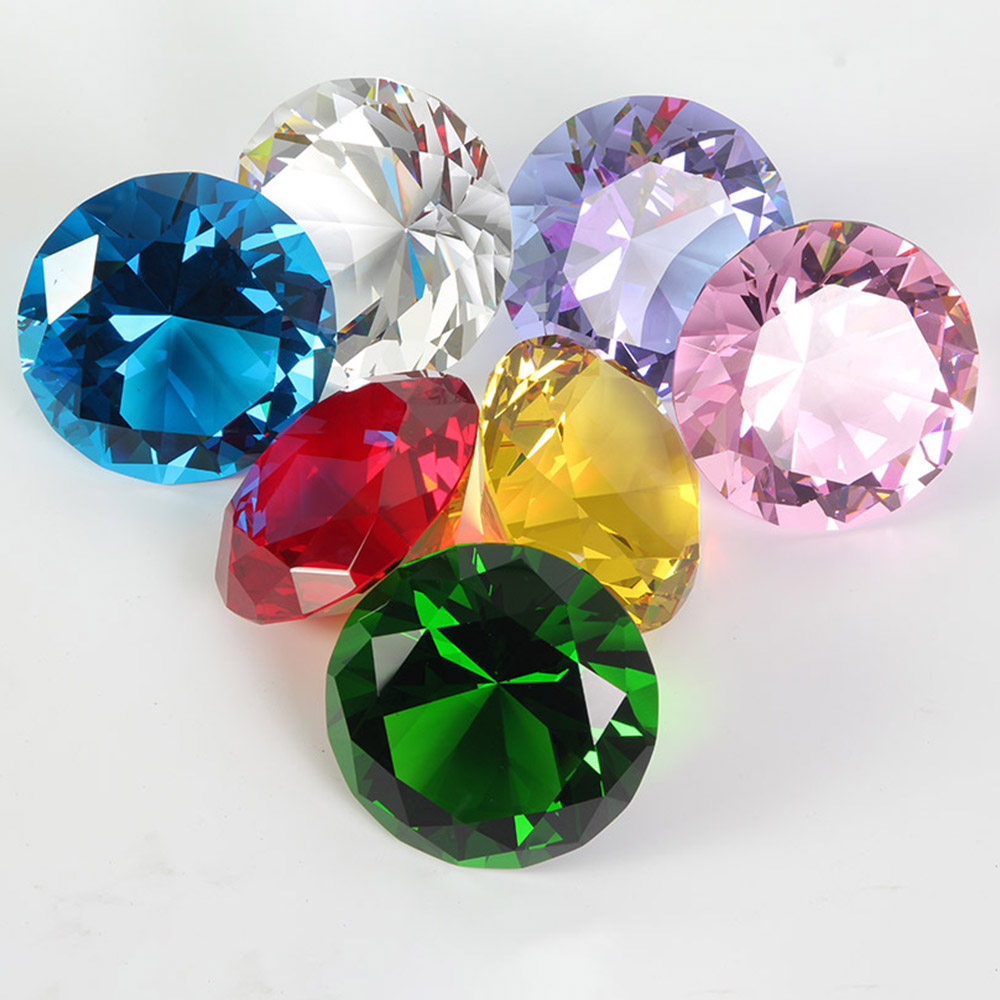 10 Màu Pha Lê Hình Kim Cương S - đánh giá và giá Paper Weight Crystal